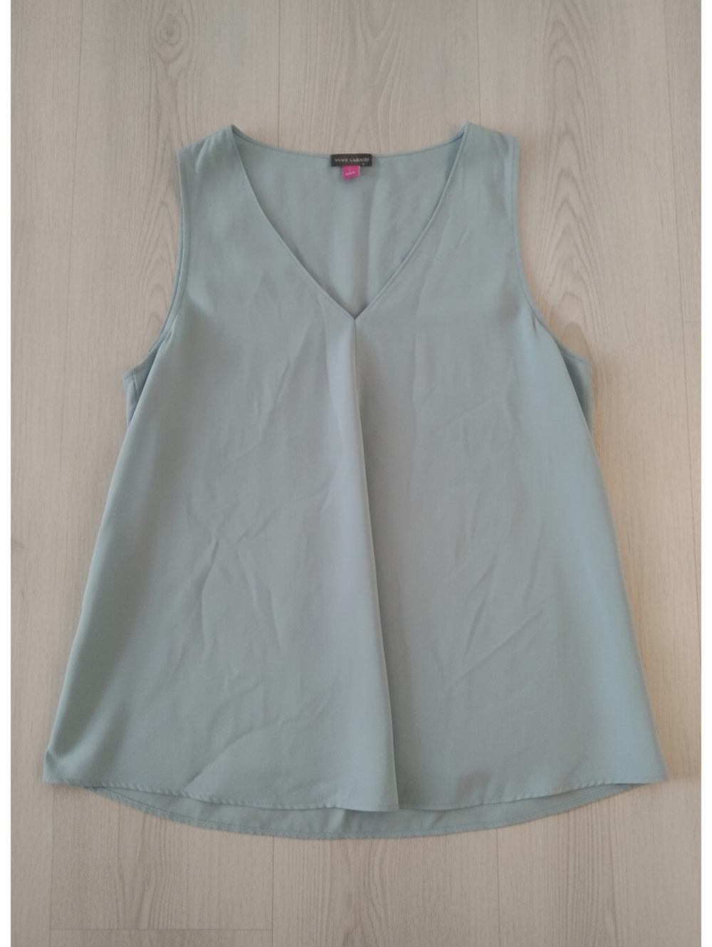 Vince Camuto Women's Sleeveless V-Neck Blouse in Light Blue, Size Large